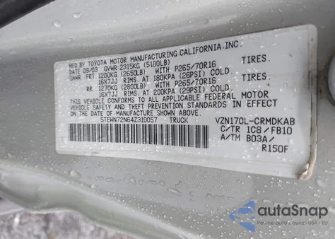 2004 Toyota Tacoma Base V6 from USA, damaged, VIN 5TEWN72N64Z310057